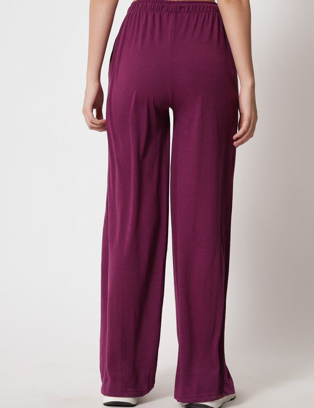 Kotty Women Purple Relaxed High-Rise Easy Wash Trousers