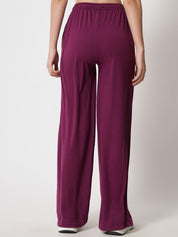 Kotty Women Purple Relaxed High-Rise Easy Wash Trousers