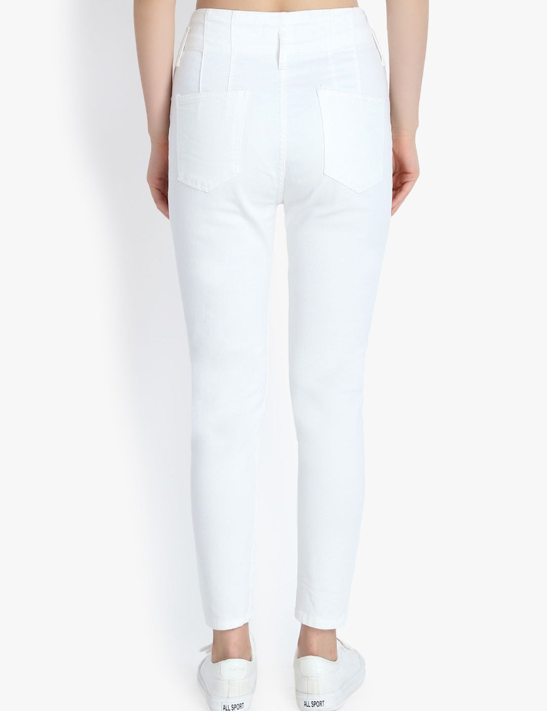 Kotty Women White Skinny Fit High-Rise Clean Look Jeans