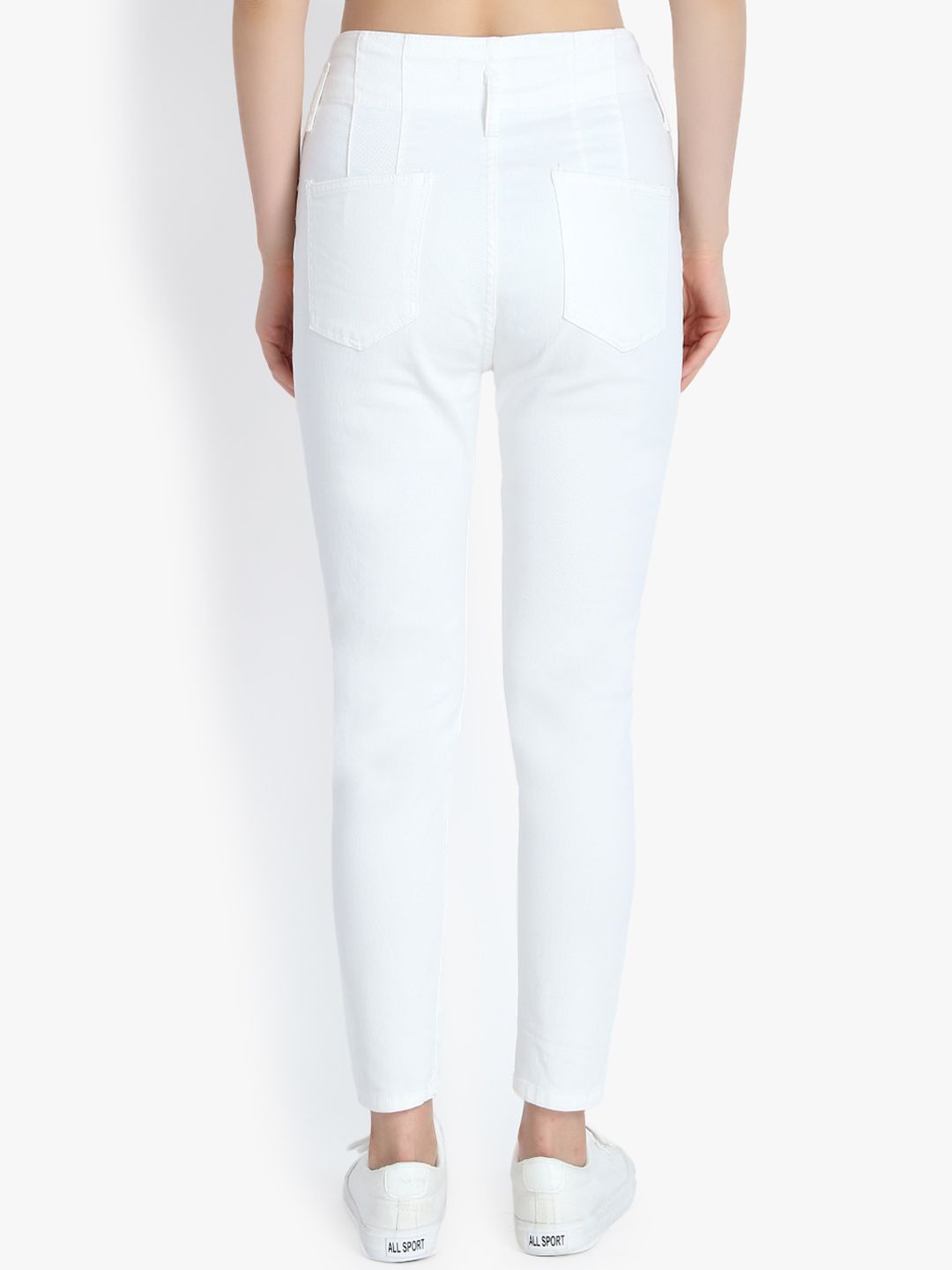 Kotty Women White Skinny Fit High-Rise Clean Look Jeans