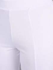 Kotty Women White Flared High-Rise Parallel Trousers