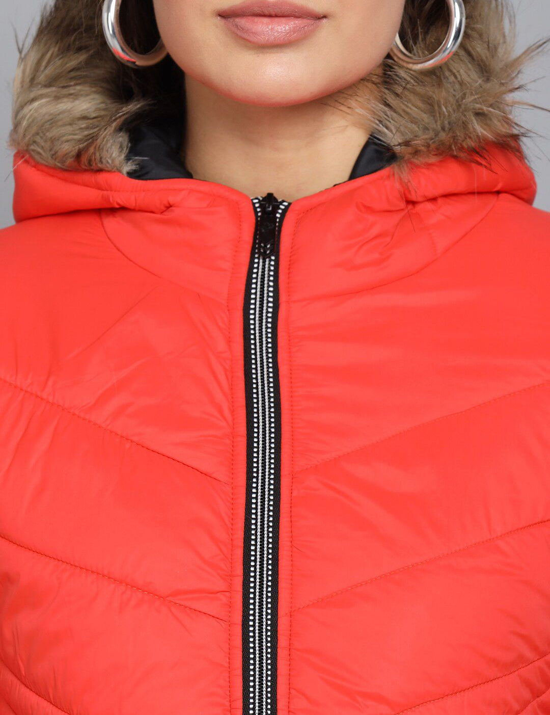 Kotty Women Orange Outdoor Puffer Jacket