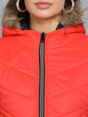 Kotty Women Orange Outdoor Puffer Jacket