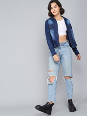 Kotty Women Blue Washed Denim Jacket