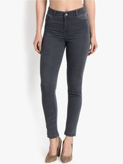 Kotty Women Grey Skinny Fit High-Rise Clean Look Jeans
