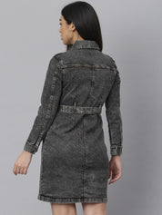 Kotty Women Black Solid Shirt Dress