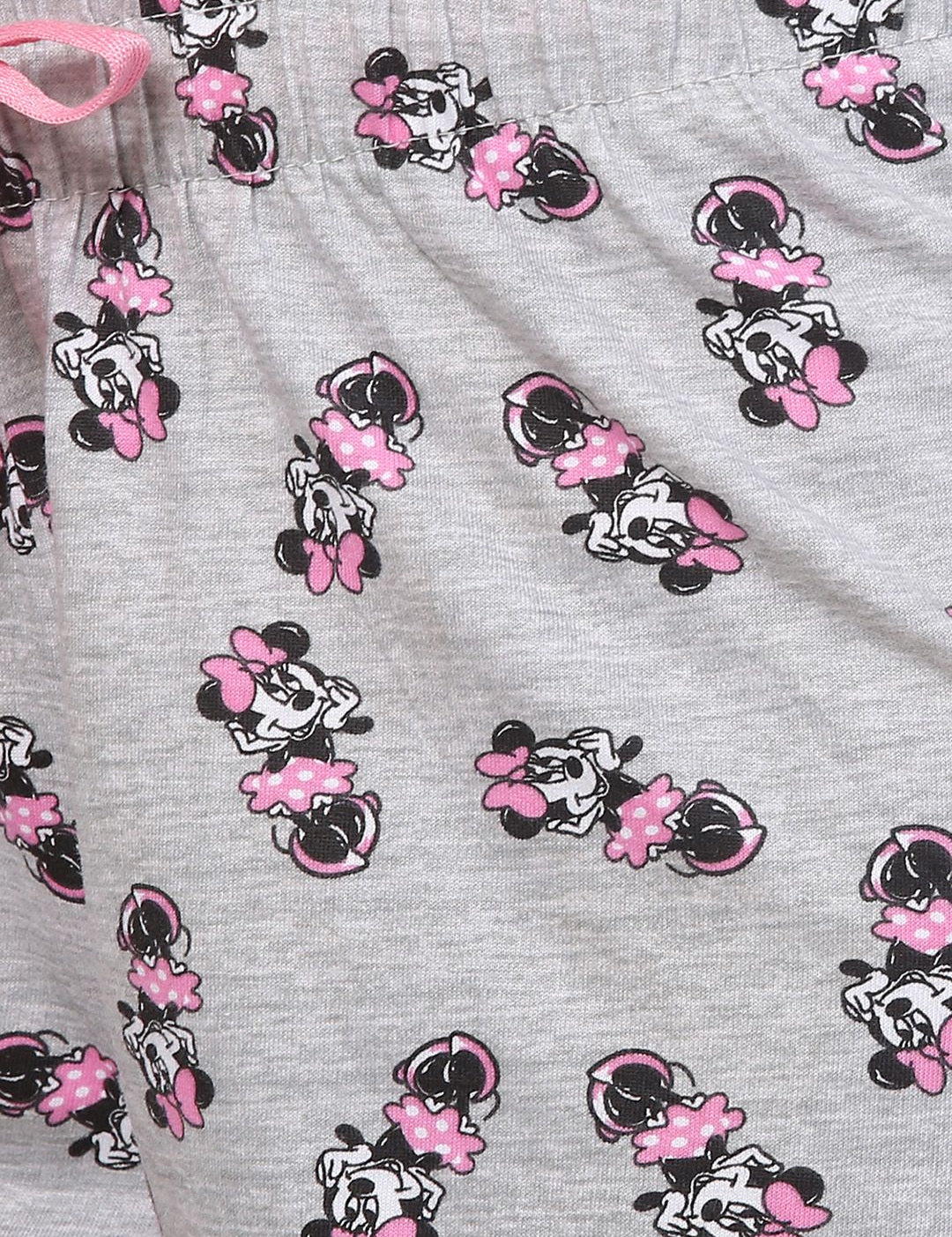 Kotty Women Grey & Pink Printed Lounge Shorts KTTSLEEPSHORTS169