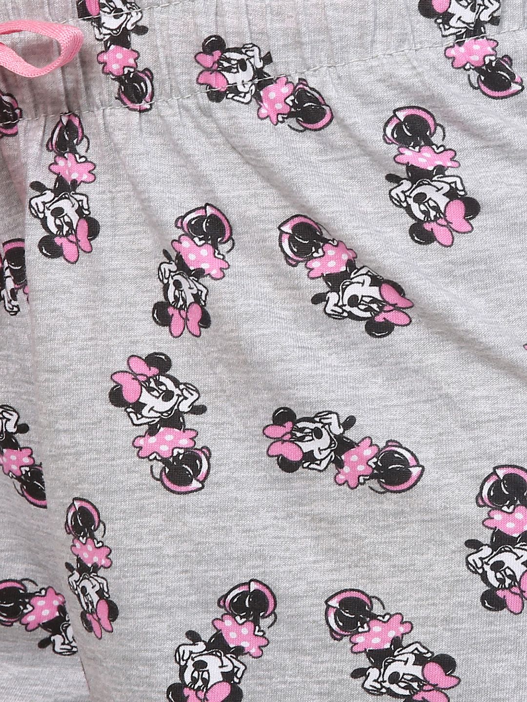 Kotty Women Grey & Pink Printed Lounge Shorts KTTSLEEPSHORTS169