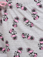 Kotty Women Grey & Pink Printed Lounge Shorts KTTSLEEPSHORTS169