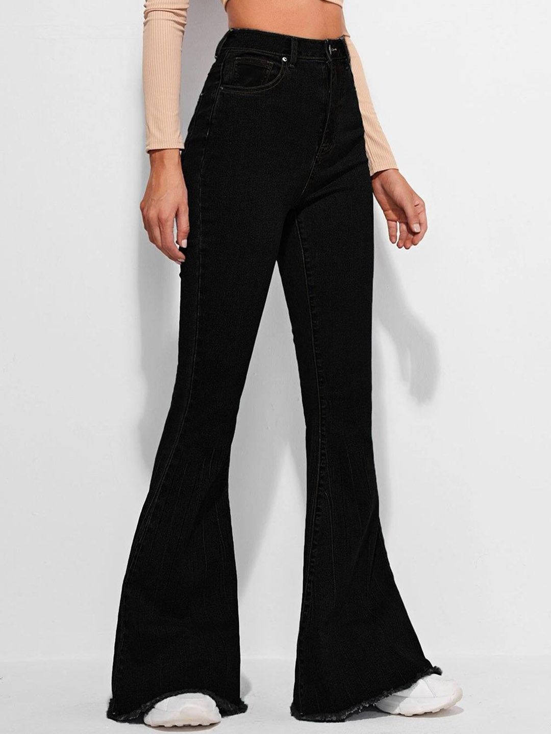 Kotty Women Black Jean Bootcut High-Rise Stretchable Jeans