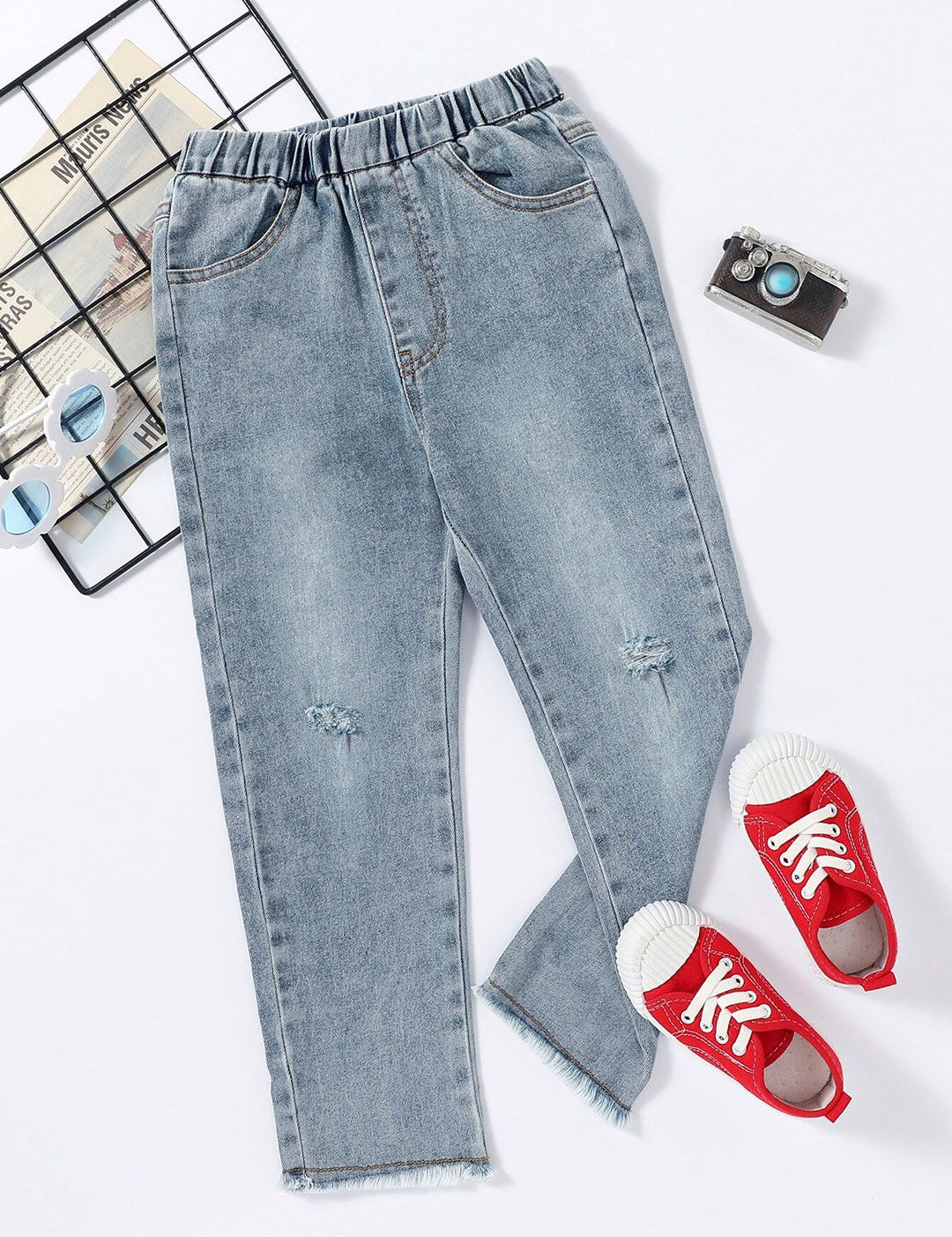 Kotty Girls Grey ]Heavy Fade Jeans