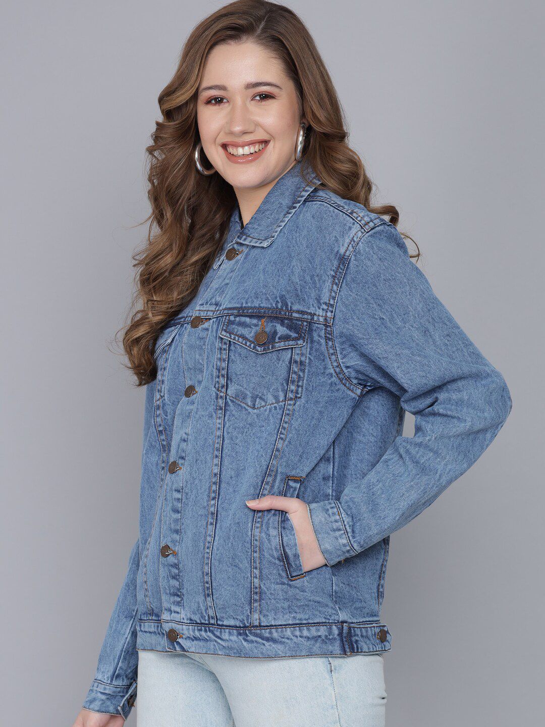 Kotty Women Blue Denim Jacket