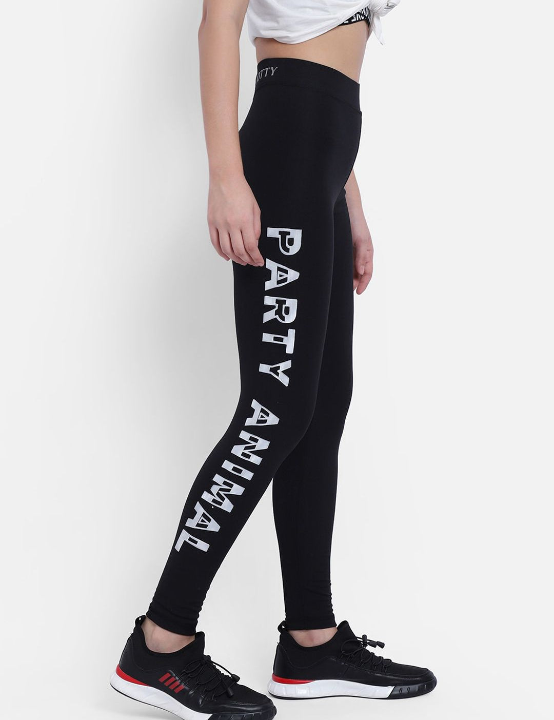 Kotty Women Black & White Printed Tights