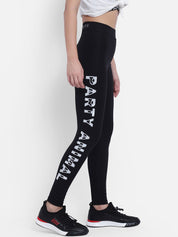 Kotty Women Black & White Printed Tights