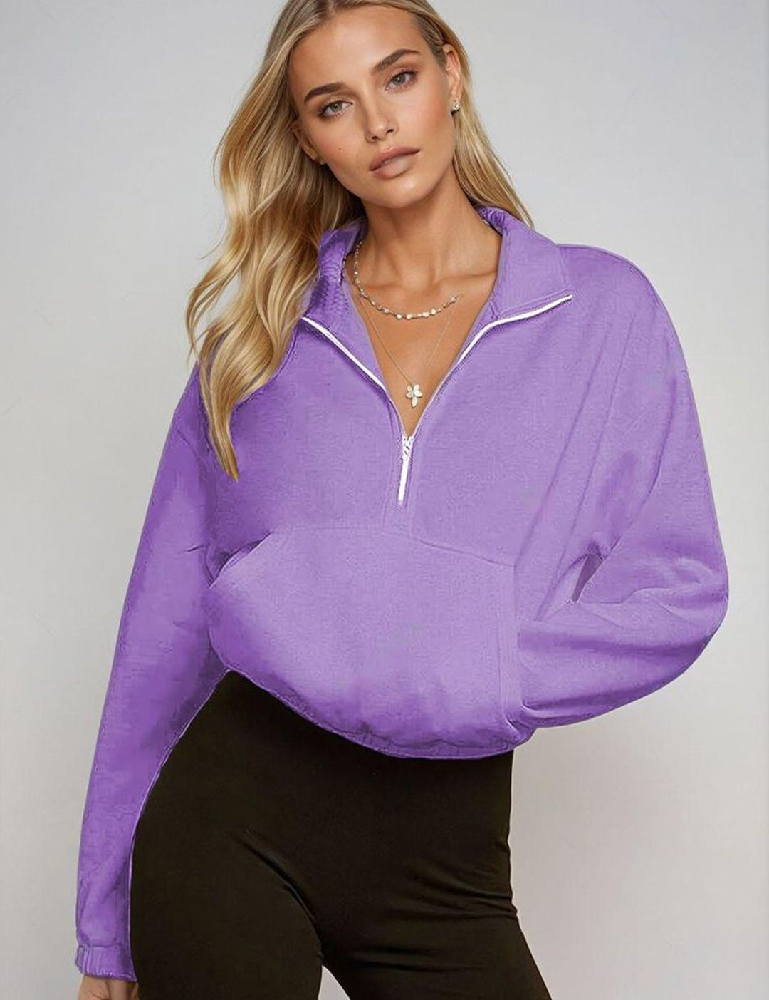 Kotty Women Turtle Neck Long Sleeves Sweatshirt