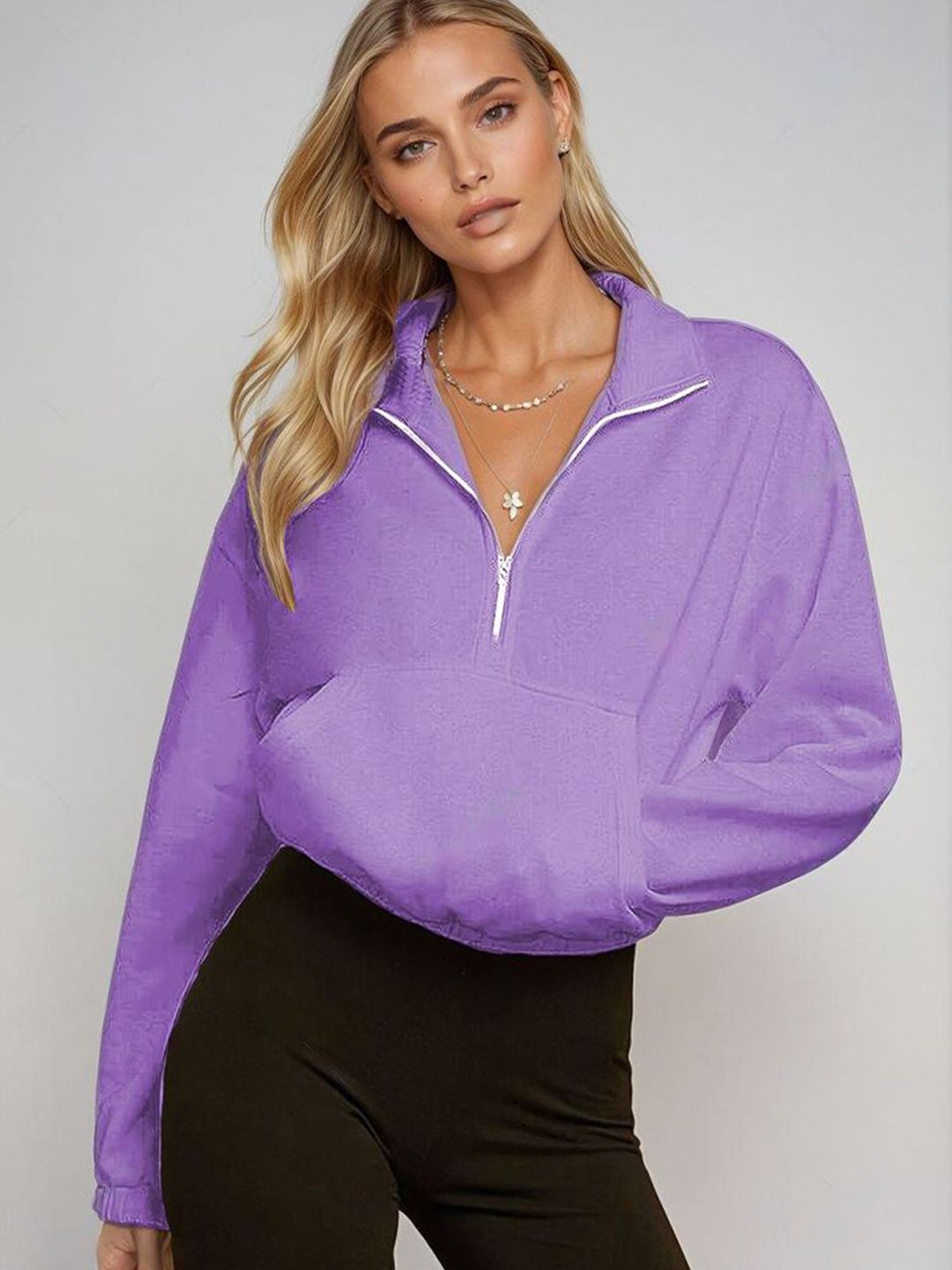 Kotty Women Turtle Neck Long Sleeves Sweatshirt
