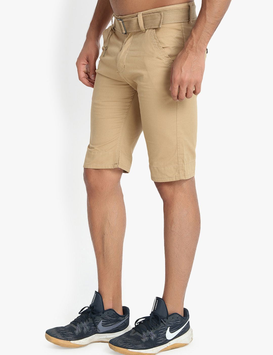Kotty Men Beige Solid Regular Fit Regular Shorts