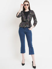 Kotty Women Blue Cropped Flared Low-Rise Stretchable Jeans