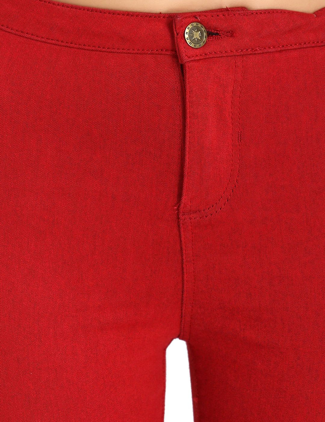 Kotty Women Maroon Skinny Fit High-Rise Clean Look Stretchable Jeans