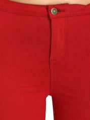 Kotty Women Maroon Skinny Fit High-Rise Clean Look Stretchable Jeans