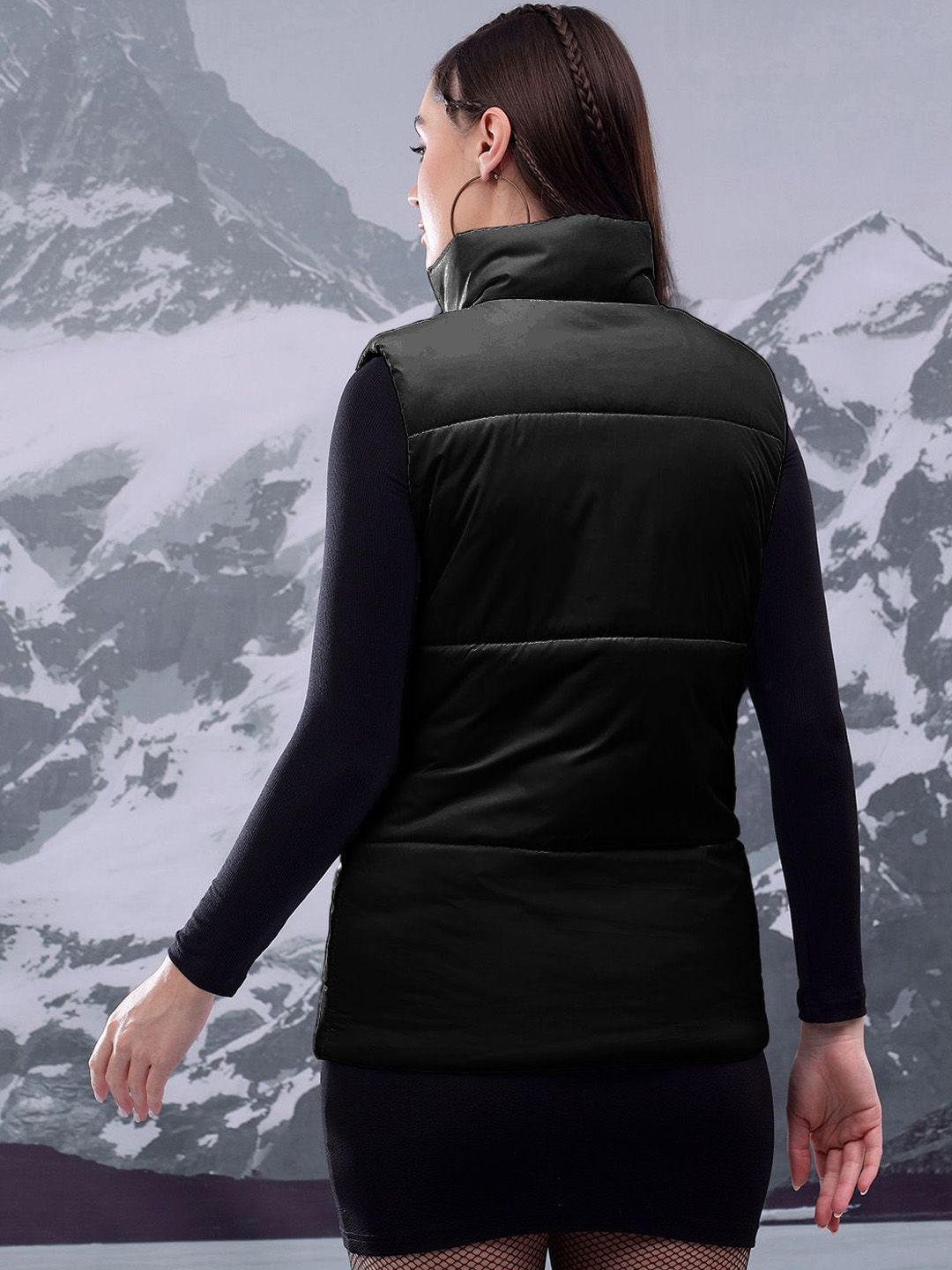 Kotty Women Mock Collar Solid Casual Padded Insulator Jacket