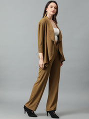 Kotty Brown Shawl Neck Blazer & Trousers