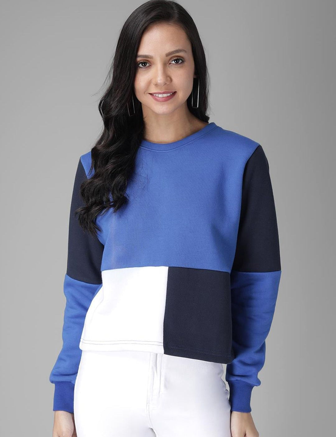 Kotty Women Blue Colourblocked Sweatshirt
