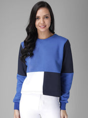 Kotty Women Blue Colourblocked Sweatshirt