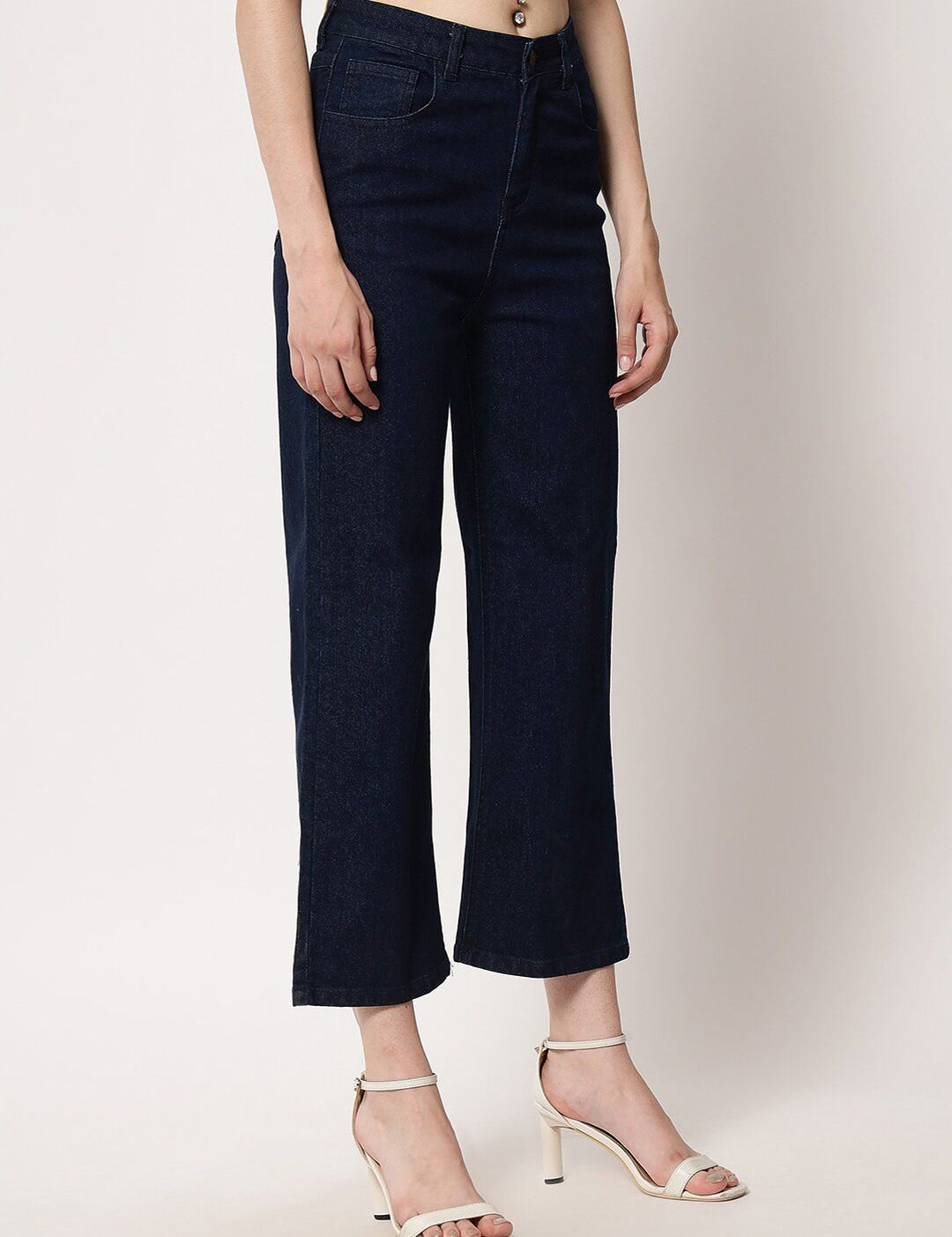 Kotty Women Navy Blue Jean Straight Fit Stretchable Jeans