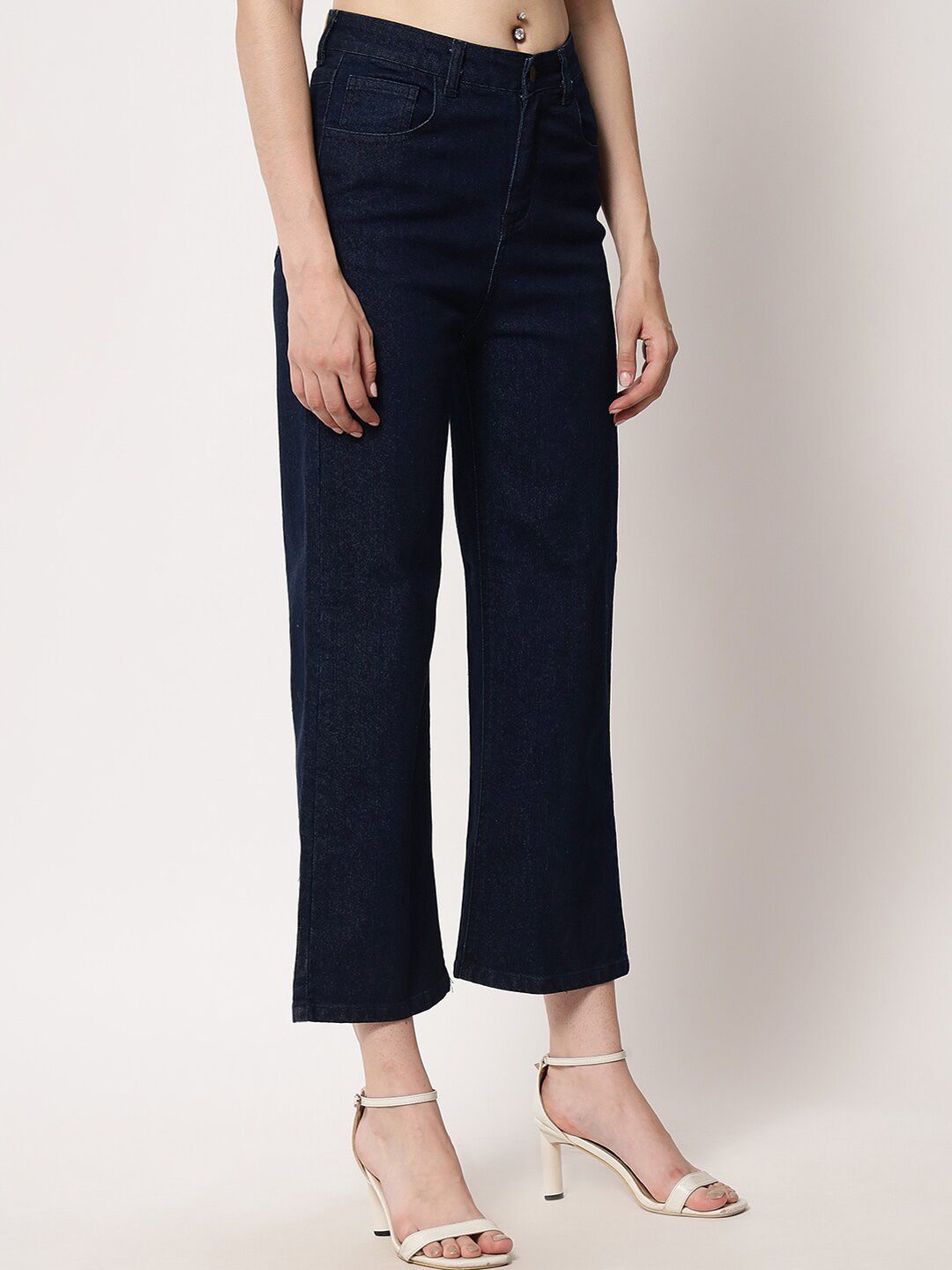 Kotty Women Navy Blue Jean Straight Fit Stretchable Jeans