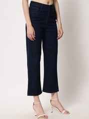 Kotty Women Navy Blue Jean Straight Fit Stretchable Jeans