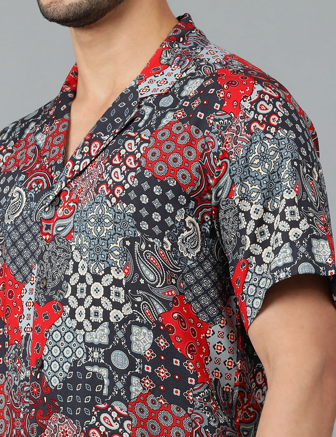 Kotty Men Conversational Scarf Printed Casual Shirt