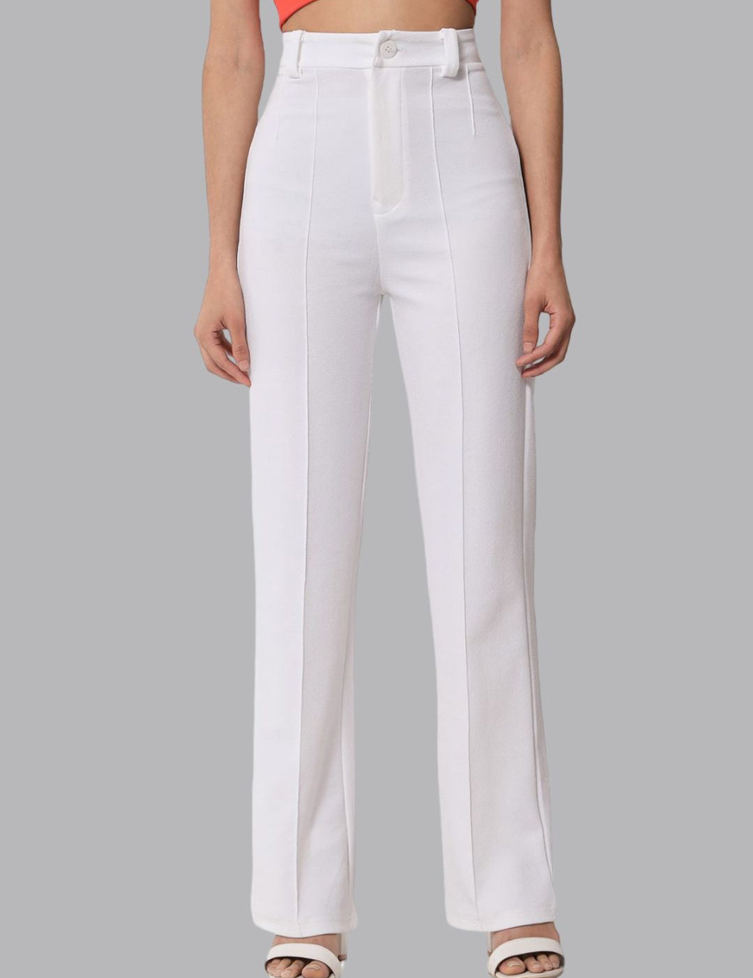 Kotty Women Relaxed Straight Leg Straight Fit High-Rise Easy Wash Trousers