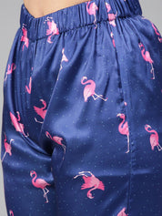 Kotty Conversational Printed Satin Night Suit