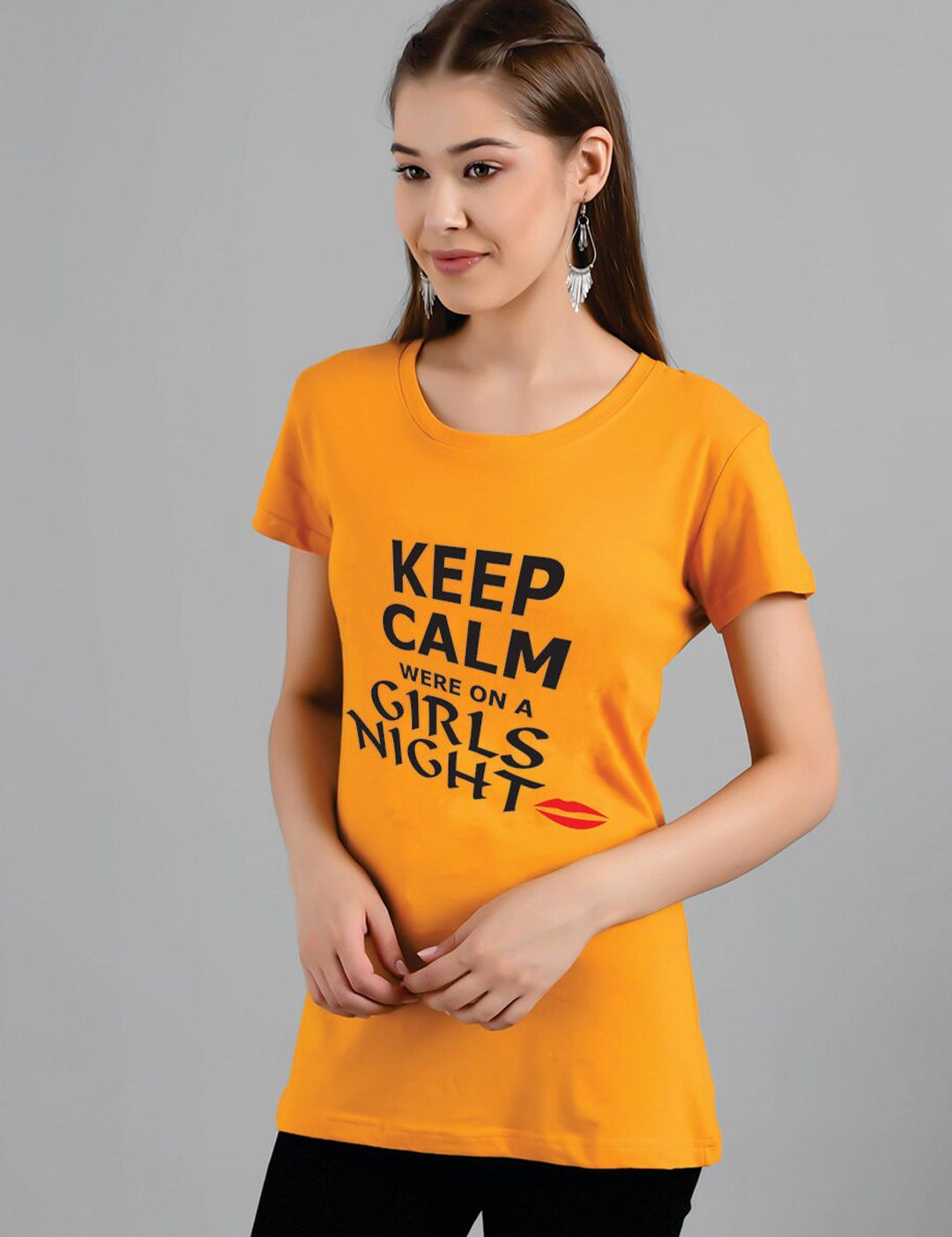 Kotty Typography Printed Round Neck T-shirt