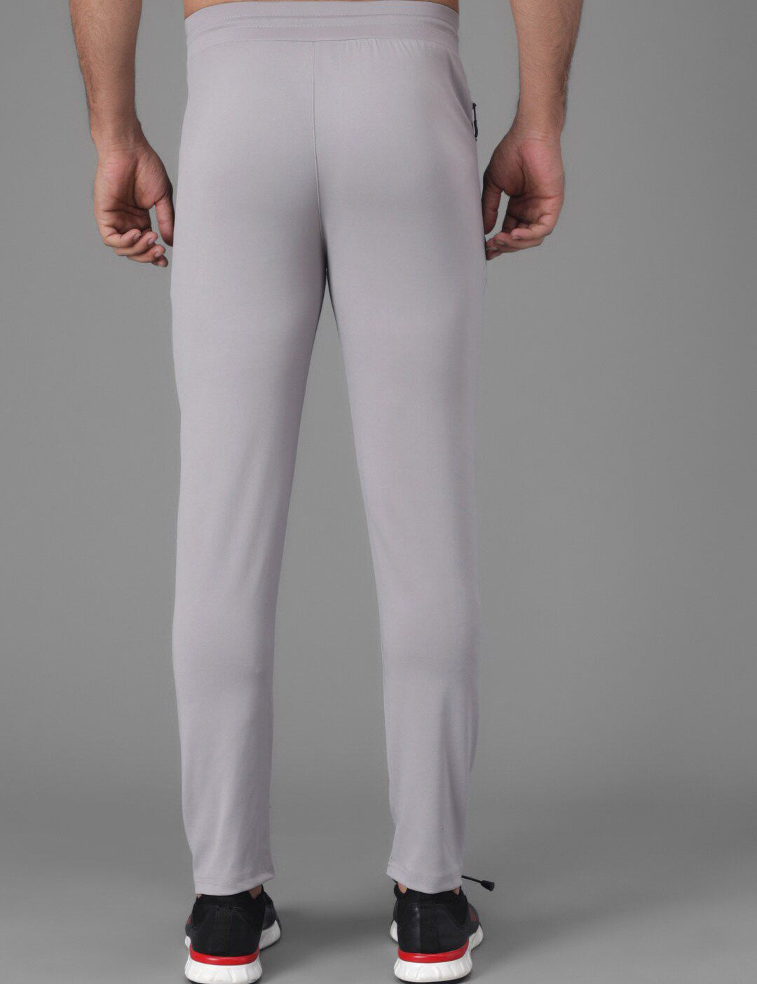 Kotty Men Grey & Black Colourblocked Straight Fit Track Pants