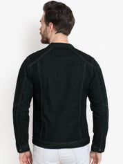 Kotty Men Black Solid Denim Jacket