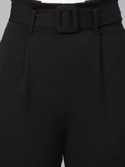 Kotty Women Relaxed Straight Fit High-Rise Easy Wash Pleated Trousers