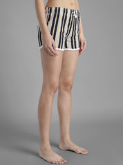 Kotty Women Striped Printed Slim Fit Low-Rise Running Shorts