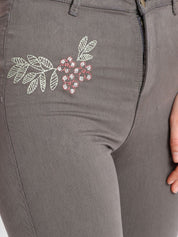 Kotty Women Grey Skinny Fit High-Rise Clean Look Stretchable Jeans