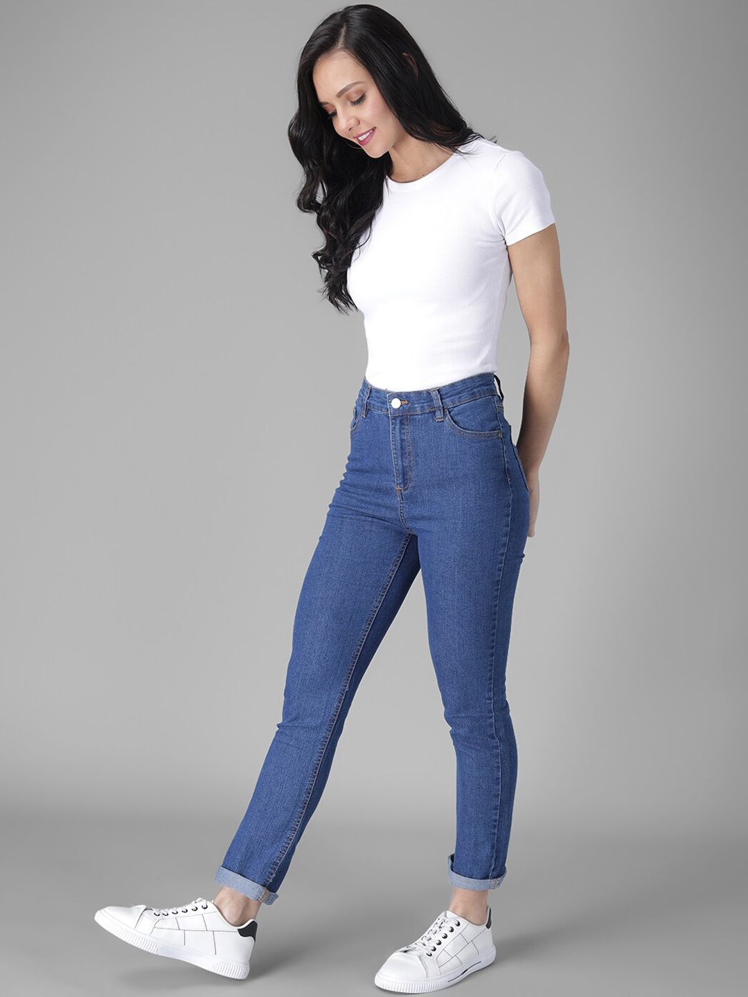 Kotty Women Blue Skinny Fit High-Rise Clean Look Jeans