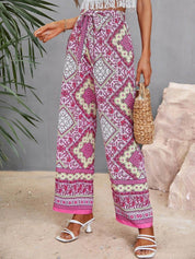 Kotty Women Multicoloured Ethnic Motifs Printed Relaxed High-Rise Easy Wash Trousers
