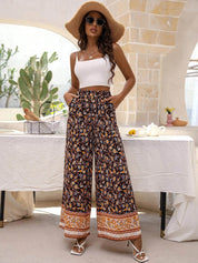 Kotty Women Multicoloured Ethnic Motifs Printed Flared High-Rise Trousers