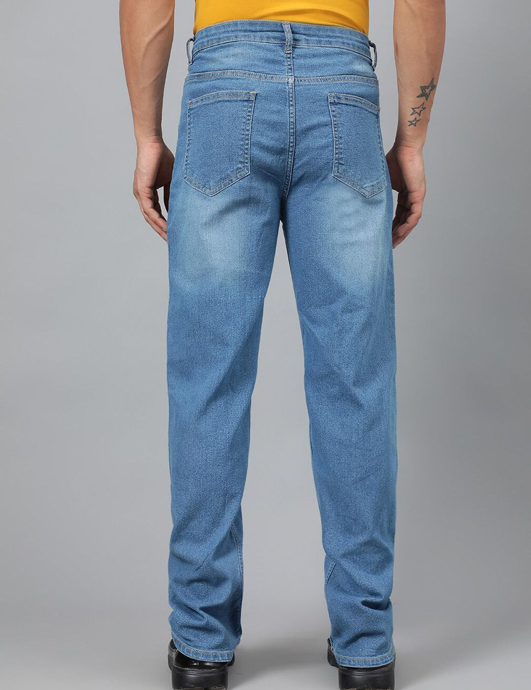 Kotty Men Blue Mid-Rise Light Fade Stretchable Jeans