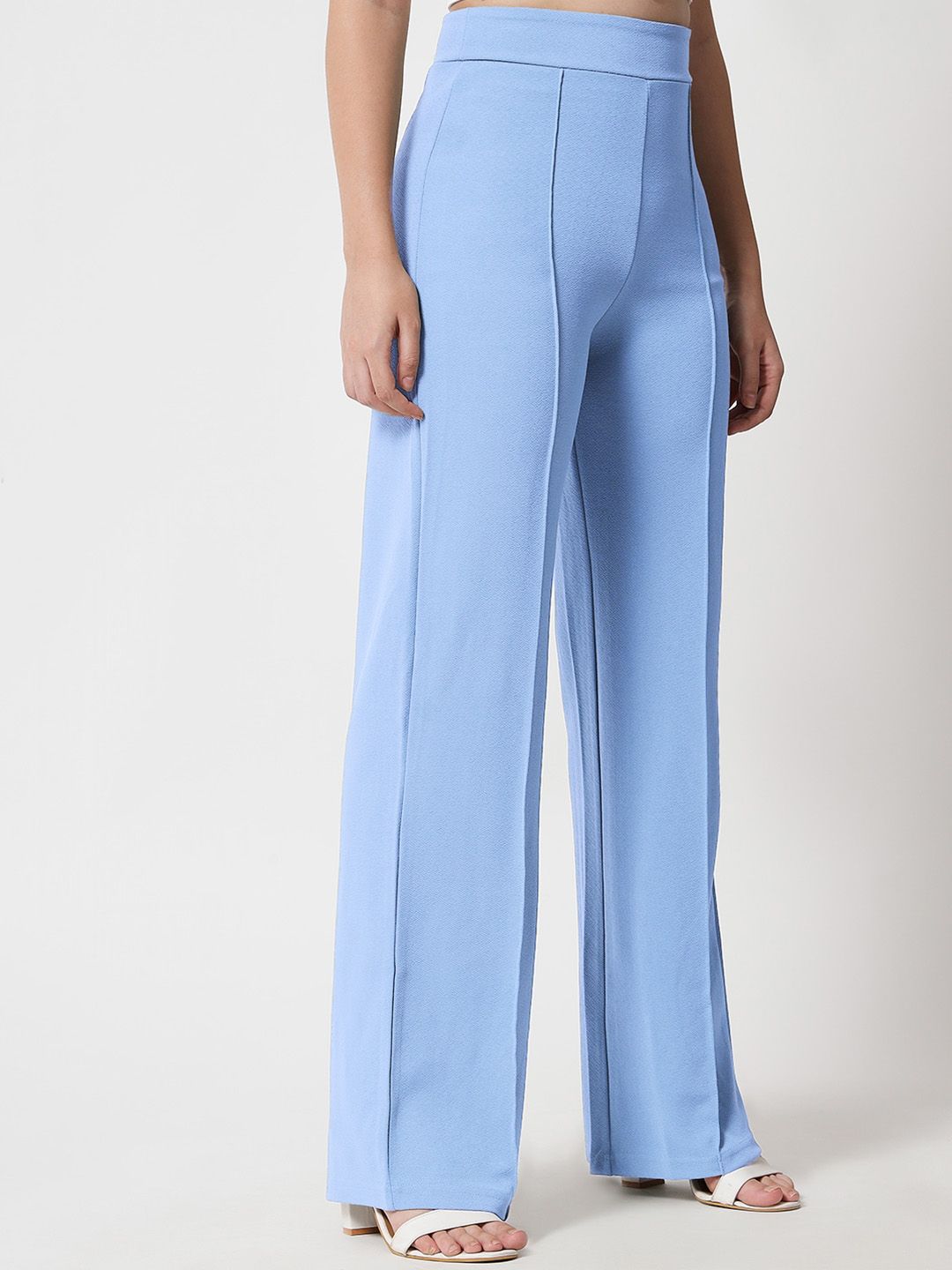 Kotty Women Pack of 2 Relaxed Straight Leg Straight Fit High-Rise Easy Wash Trousers