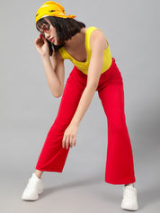 Kotty Women Relaxed Straight Fit High-Rise Easy Wash Trousers