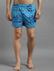 Kotty Men Blue & Black Printed Boxers