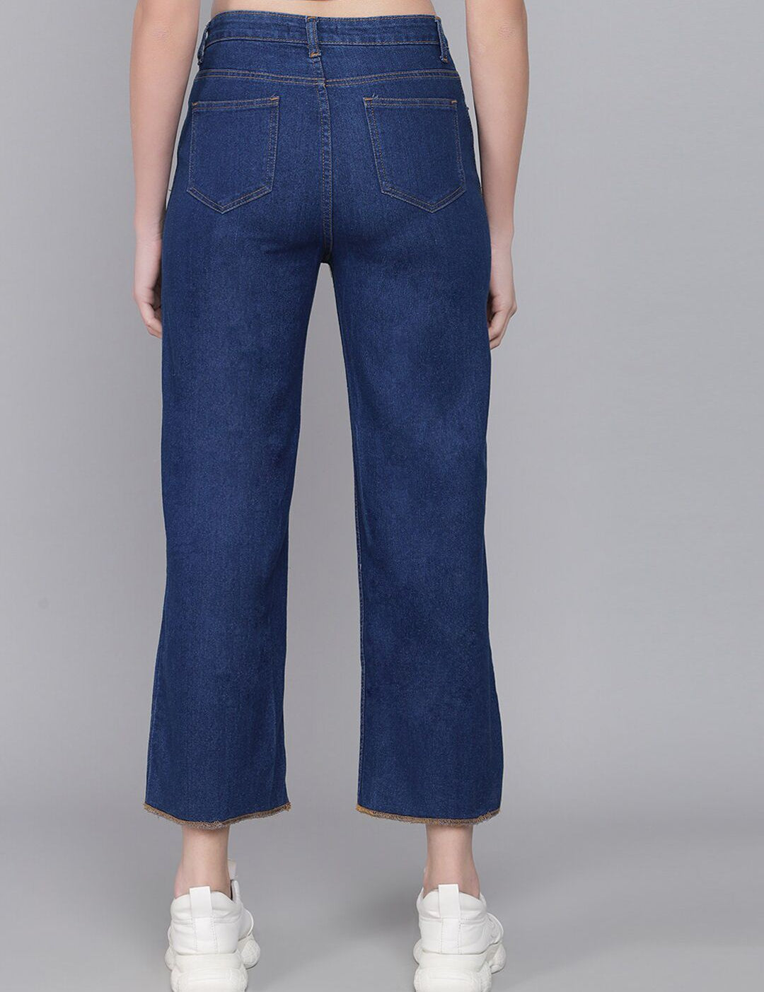 Kotty Women Blue Flared High-Rise Mildly Distressed Jeans