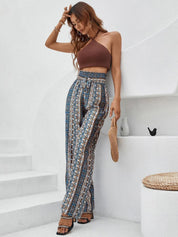 Kotty Women Blue Printed Relaxed High-Rise Easy Wash Trousers