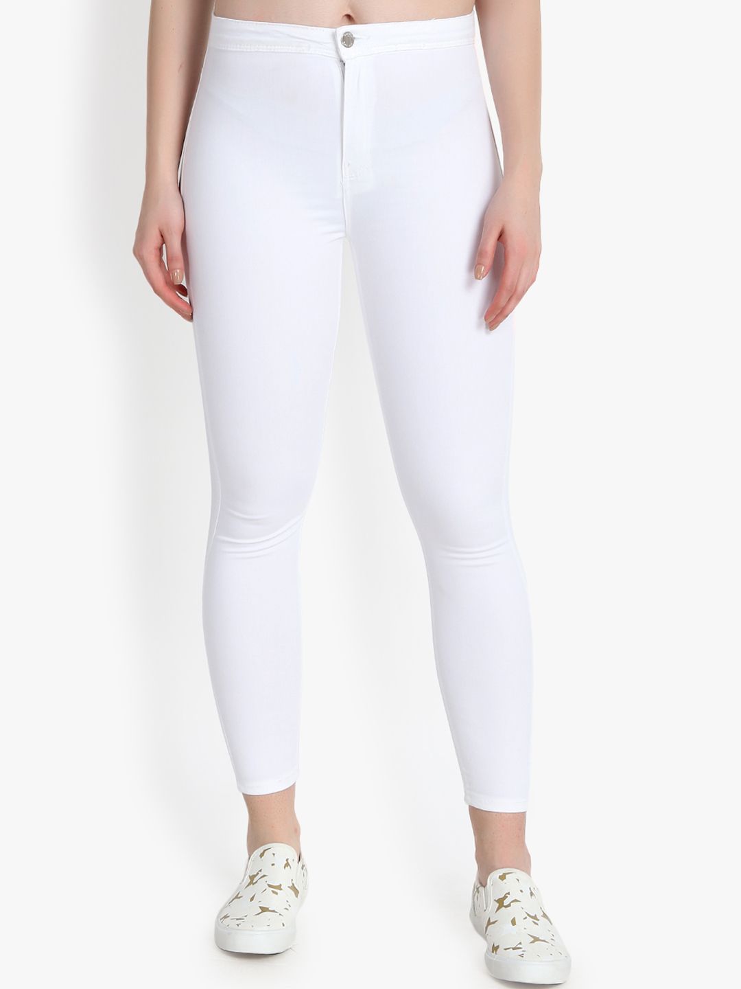 Kotty Women White Skinny Fit High-Rise Clean Look Jeans